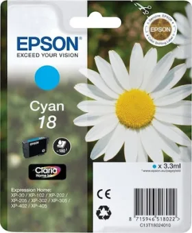 Epson 18 Μελάνι Εκτυπωτή InkJet Κυανό (C13T18024010 C13T18024012)