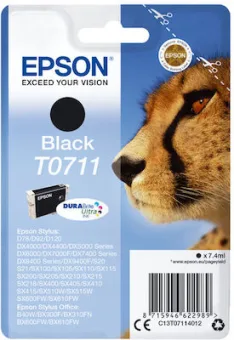 Epson T0711 Μελάνι Εκτυπωτή InkJet Μαύρο (C13T07114022)