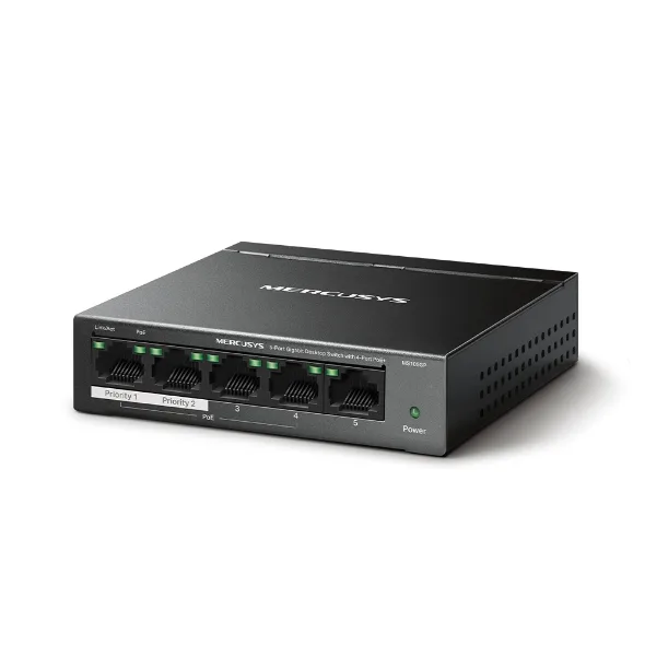 MS105GP V2 5-Port Gigabit Desktop Switch with 4-Port PoE+