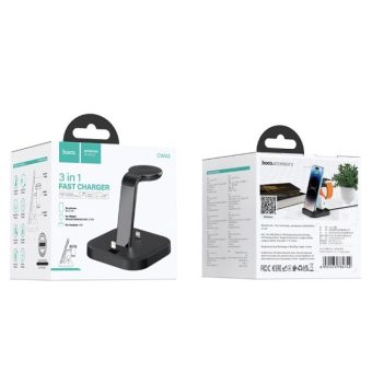 Wireless charger Hoco CW43 Graceful 3-in-1 black